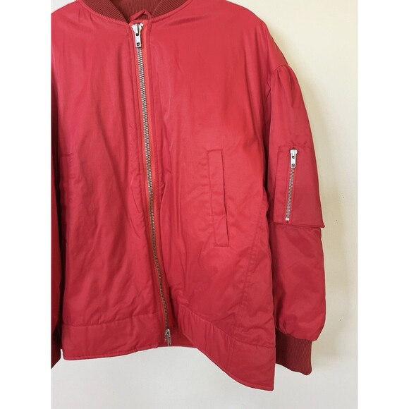 Free People We The Free Jacket Women Becca Red Oversize Puffer Bomber Sz M NWT - Picture 5 of 12